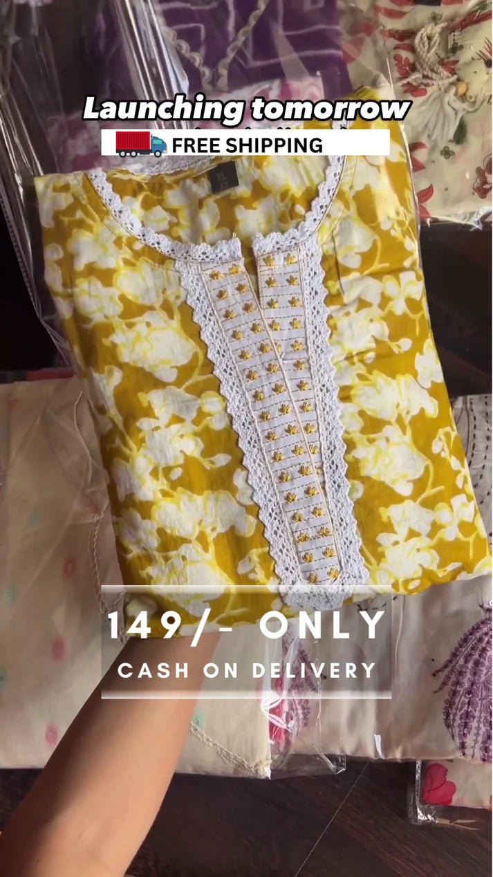 Hand Block Printed Embroidered Kurta Set