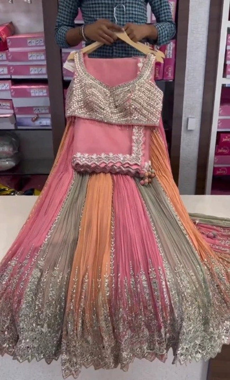 Multi Color Heavy Embroidered Lehenga Choli