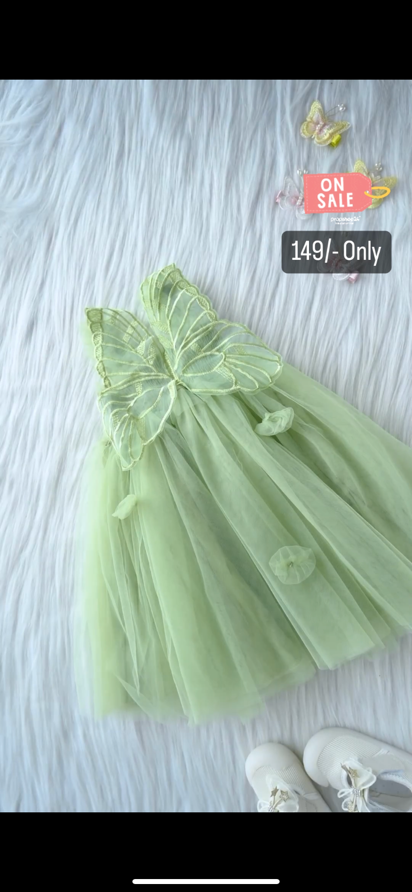 Green Color Skirt For Kids On Sale